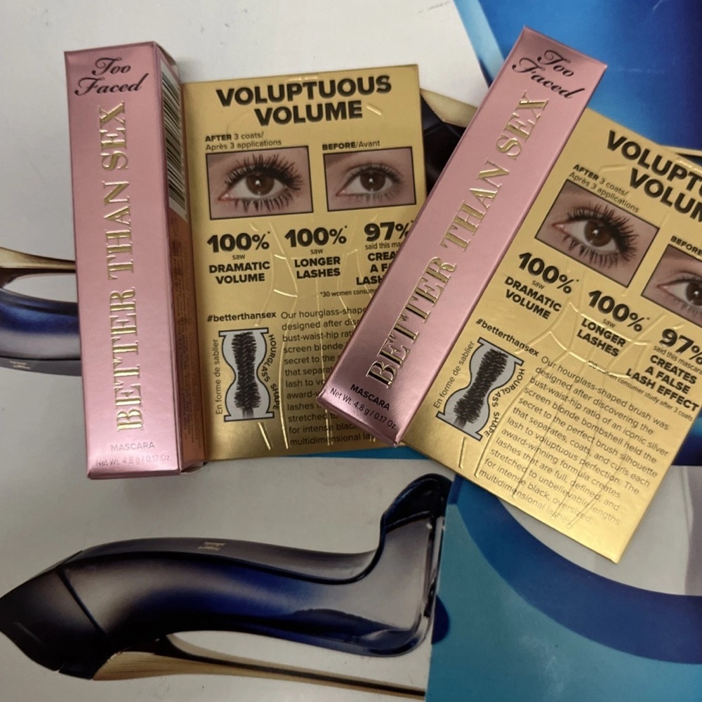 Too Faced Better Than Sex Mascara -  0.17 oz / 4.8 g Each (Travel Size) - 2 PACK